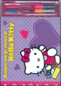 Disegna con gli stencil di Hello Kitty. Con stickers
