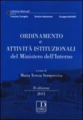 Ordinamento e attività istituzionali del Ministero dell'interno