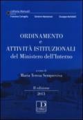 Ordinamento e attività istituzionali del Ministero dell'interno