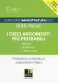 Concorso magistratura 2017. Diritto penale. I dieci argomenti più probabili