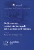 Ordinamento e attività istituzionali del Ministero dell'interno