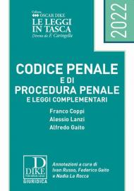 Codice penale e codice di procedura penale e leggi complementari. Ediz. pocket