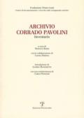 Archivio Corrado Pavolini. Inventario