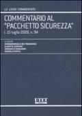 Commentario al «pacchetto sicurezza»