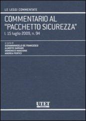 Commentario al «pacchetto sicurezza»