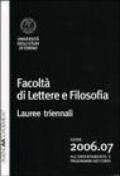 Agenda accademica 2006-2007 Facoltà di lettere e filosofia Torino. Lauree triennali