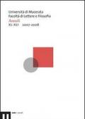 Annali della facoltà di lettere e filosofia dell'Università di Macerata (2007-2008) vol. 40-41