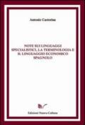 Note sui linguaggi specialistici, la terminologia e il linguaggio economico spagnolo