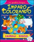 Imparo colorando in 4 lingue. Animali-Giochi