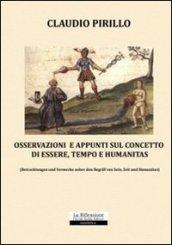 Osservazioni ed appunti sul concetto di essere, tempo, humanitas