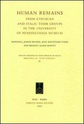 Human Remains from Etruscan and Italic Tomb Groups in the University of Pennsylvania Museum