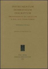 Instrumentum domesticum inscriptum proveniente da Asculum e dal suo territorio