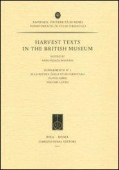 Harvest texts in the British Museum