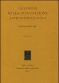 La lingua della divulgazione astronomica oggi