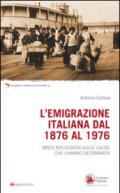 L'emigrazione italiana dal 1876 al 1976. Breve riflessione sulle cause che l'hanno determinata