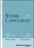 Storie e linguaggi. Rivista di studi umanistici. Ediz. italiana e inglese: 2