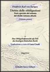 Diritto delle obbligazioni. Parte speciale del sistema del diritto romano attuale. 1.