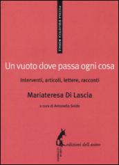 Un vuoto dove passa ogni cosa. Interventi, articoli, lettere, racconti