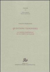 Questioni teognidee. La genesi simposiale di un corpus