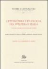 Letteratura e filologia tra Svizzera e Italia. Studi in onore di Guglielmo Gorni: 1
