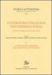 Letteratura e filologia tra Svizzera e Italia: 2