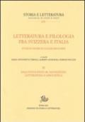 Letteratura e filologia tra Svizzera e Italia. Studi in onore di Guglielmo Gorni: 3