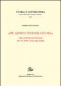 «Più aperto intendi ancora». Tre letture dantesche. Inf. VII, Purg. XVII, Par. XXXII