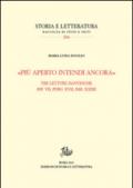 «Più aperto intendi ancora». Tre letture dantesche. Inf. VII, Purg. XVII, Par. XXXII