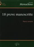 18 prove manoscritte. Per l'esame di teoria e solfeggio. Ramo cantanti