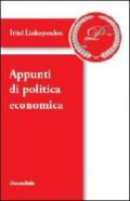 Appunti di politica economica