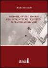 Memorie, ovvero ricordi reali avvenuti nell'esistenza di Claudio Alessandri