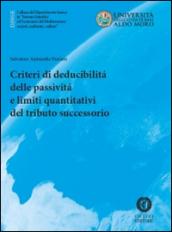 Criteri di deducibilità delle passività e limiti quantitativi del tributo successorio