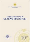 Scritti in memoria di Giuseppe Degennaro