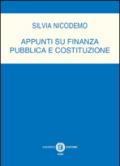 Appunti su finanza pubblica e costitizione