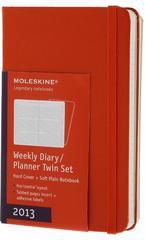 Moleskine Agenda settimanale 12 mesi 2013 Twin Set. Copertina rigida rossa.
