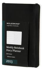 Moleskine Notebook 12 mesi settimanale 2013 Pocket. Copertina morbida nera.