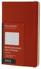 Moleskine Agenda settimanale 12 mesi 2013 Large. Copertina rigida rossa.