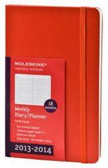 Moleskine 18 mesi - Agenda settimanale orizzontale - Large - Copertina rigida rossa 2013-2014