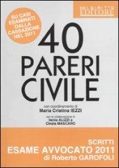 40 pareri civile su casi esaminati dalla cassazione nel 2011