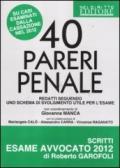 40 pareri penali. Redatti seguendo uno schema di svolgimento utile per l'esame