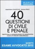 40 questioni di civile e penale tratte dalla giurisprudenza più significativa e ad alto rischio concorsuale