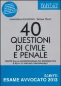 40 questioni di civile e penale tratte dalla giurisprudenza più significativa e ad alto rischio concorsuale