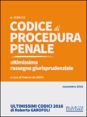 Codice di procedura penale. Ultimissima rassegna giurisprudenziale. Novembre 2016. Con aggiornamento online