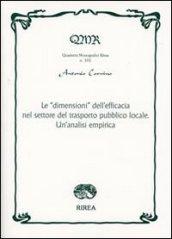 Le «dimensioni» dell'efficacia nel settore del trasporto pubblico locale. Un'analsi empirica