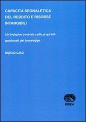 Capacità segnaletica del reddito e risorse intangibili. Un'indagine centrata sulle proprietà gestionali del knowledge