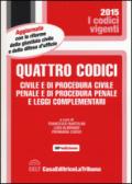 Quattro codici. Civile e di procedura civile, penale e di procedura penale e leggi complementari