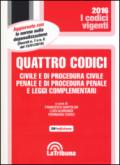 Quattro codici. Civile e di procedura civile, penale e di procedura penale e leggi complementari