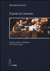 Il posto di ciascuno. Fratelli, sorelle e fratellanze (XVI-XIX secolo)