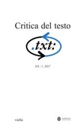 Critica del testo (2017)