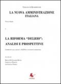 La riforma «Delrio»: analisi e prospettive. La nuova amministrazione italiana: 1